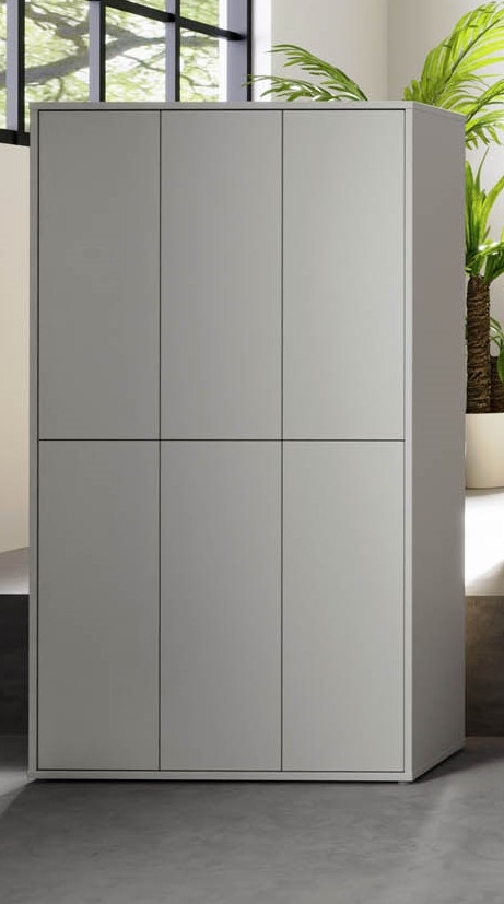 Forte Schuhschrank Alanna hellgrau 109 x 192 cm