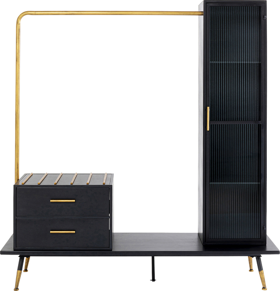 Garderobenschrank schwarz - 170 x 180 cm - KARE La Gomera