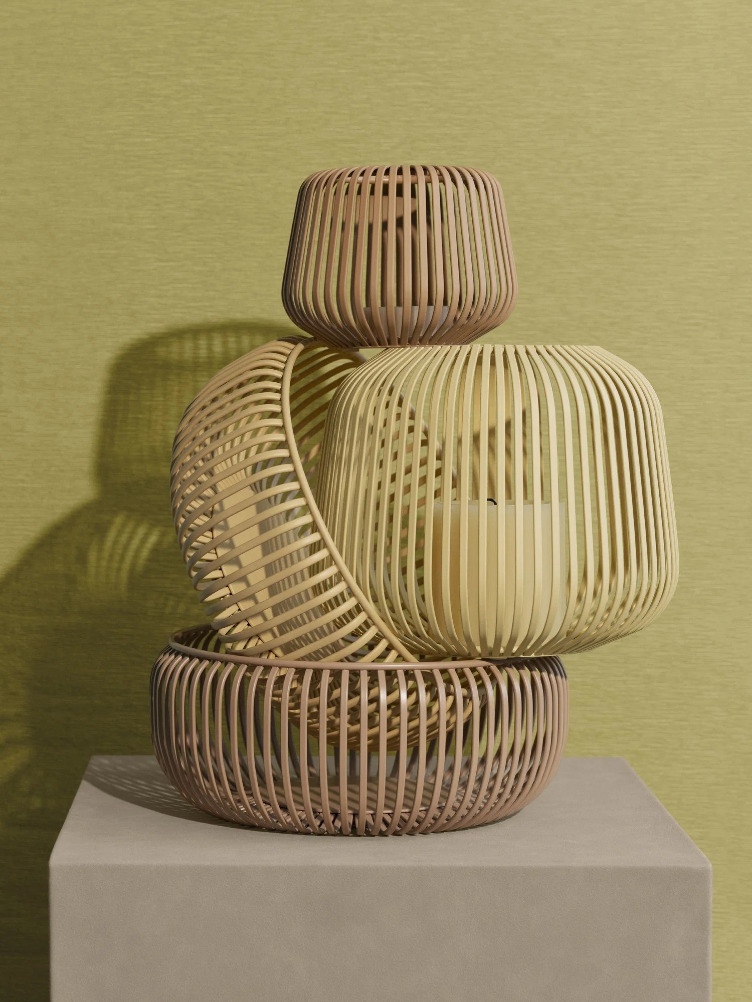 Laterne XS Indian Tan - Ø14cm. Höhe: ca. 10,4cm - Blomus Lito
