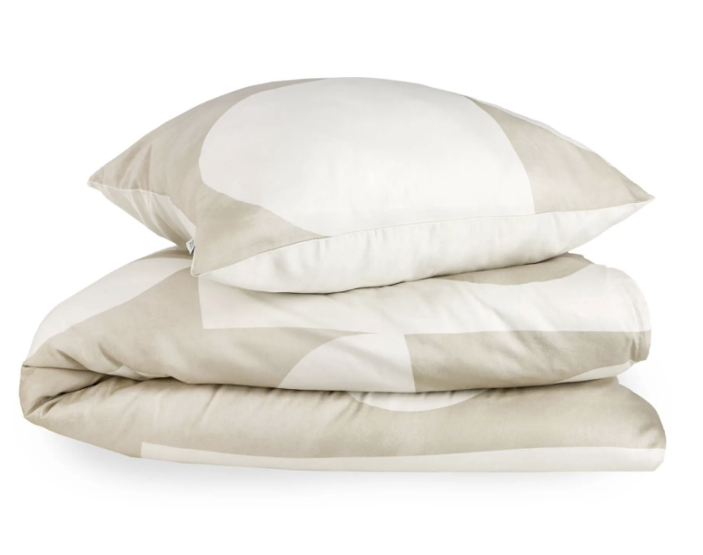 Schöner Wohnen Satin Bettwäsche Likely 135x200 cm Beige – Baumwolle, grafisch & 2-tlg. mit Reißverschluss
