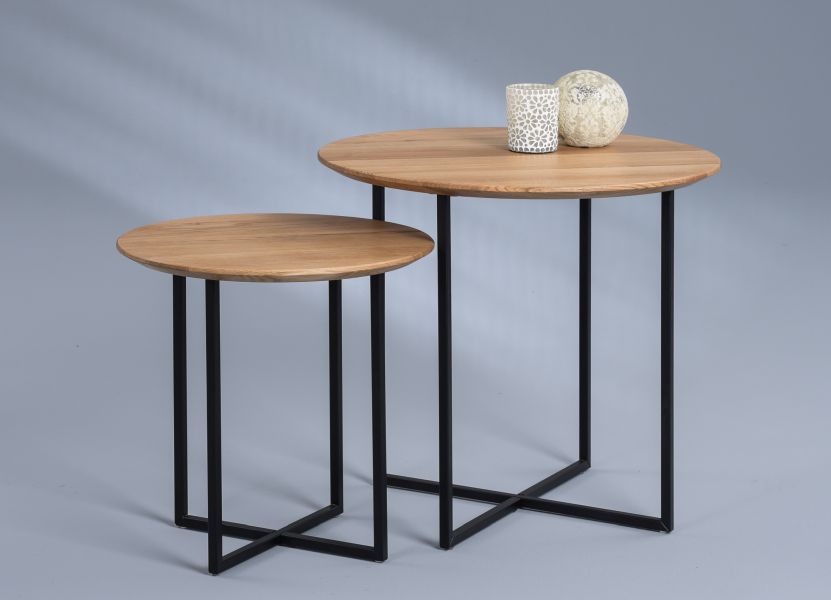 M2 Couchtisch Keno 2 Wildeiche geölt Ø 60 cm