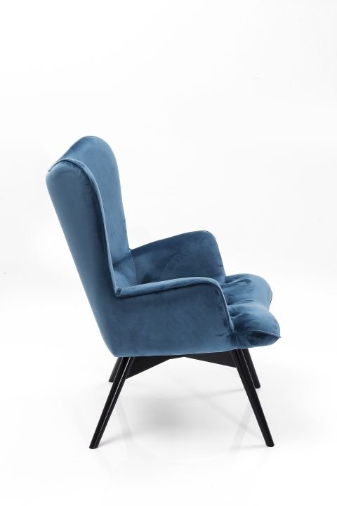 Sessel blau - KARE Black Vicky Velvet Petrol
