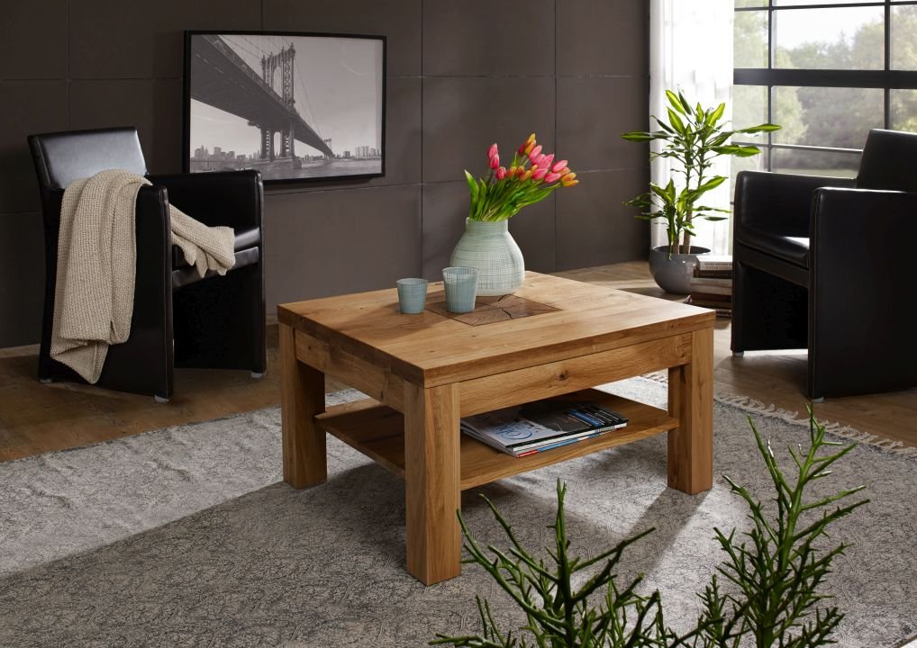 Couchtisch Woodlane Wildeiche natur geölt 70 x 70 cm