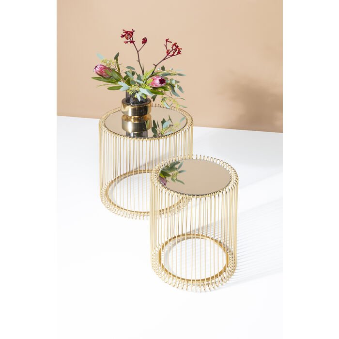 Beistelltisch 2er-Set gold - KARE Wire Brass (2/Set)