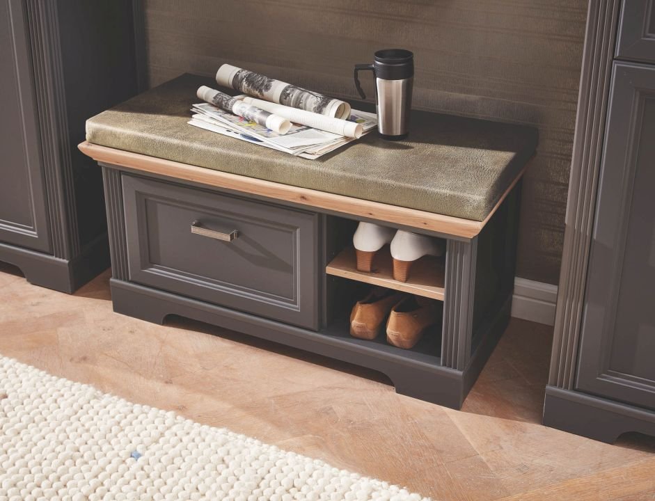 Innostyle Bank mit Sitzkissen Jasmin graphit 93 x 49 cm