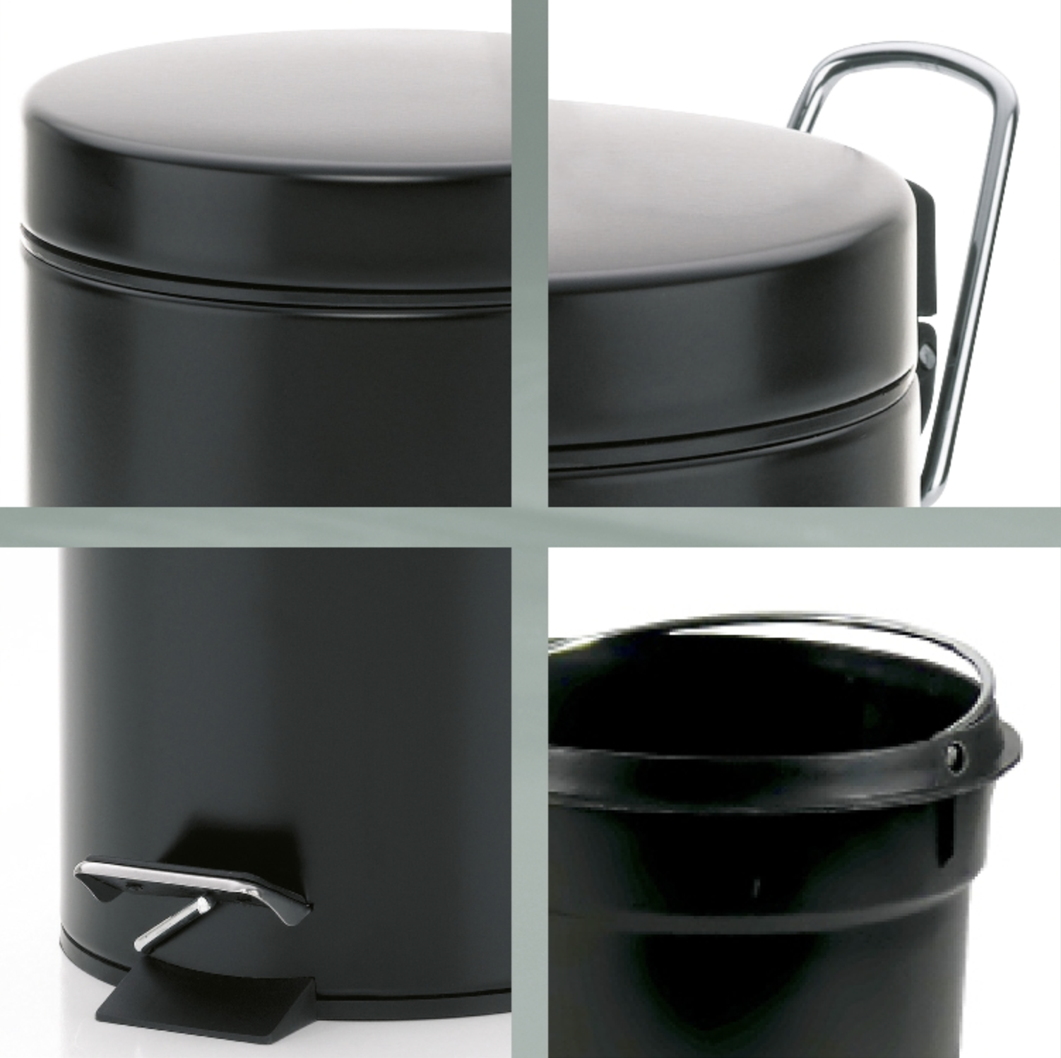 Kosmetikeimer 3L schwarz matt - Kela Monaco