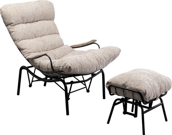 Sessel mit Hocker beige - KARE Vienna Swing Beige