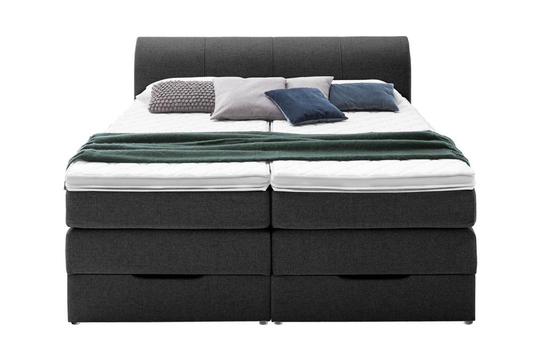 sun garden Boxspringbett BX1440 Modesto grau 180 x 200 cm