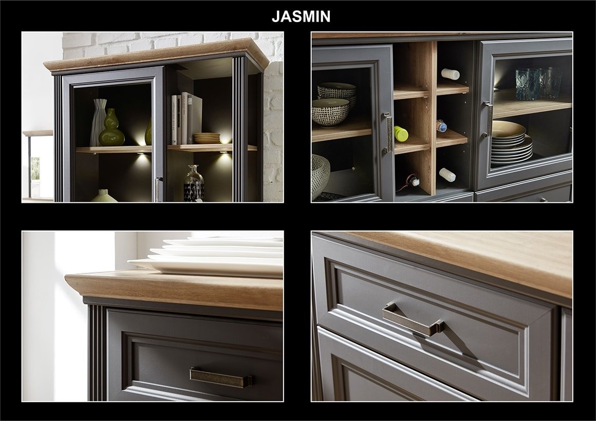 Innostyle Highboard Jasmin graphit 143 x 150 cm