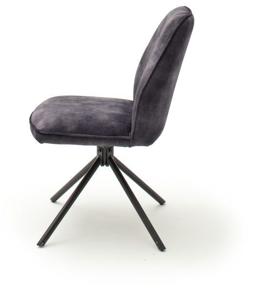 Esszimmerstuhl 4 Fuß Stuhl - Vintage  Velouroptik anthrazit - Ottawa