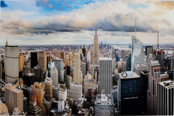 Glasbild mehrfarbig - 150 x 100 cm - KARE City View