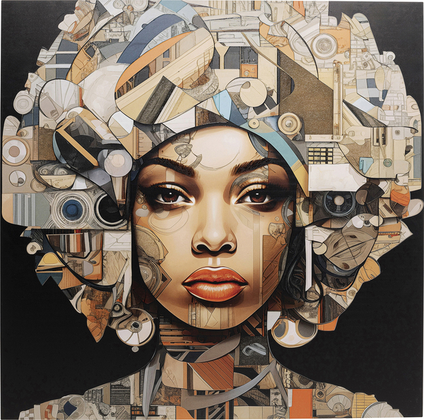 Glasbild 120x120cm mehrfarbig - 3D 120 x 120 cm - KARE Art Geo Women
