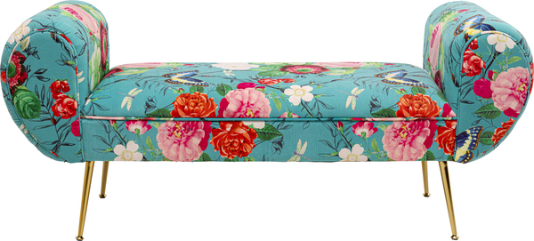 Bank blau - 140 cm - KARE Trono Flower Fever Blau