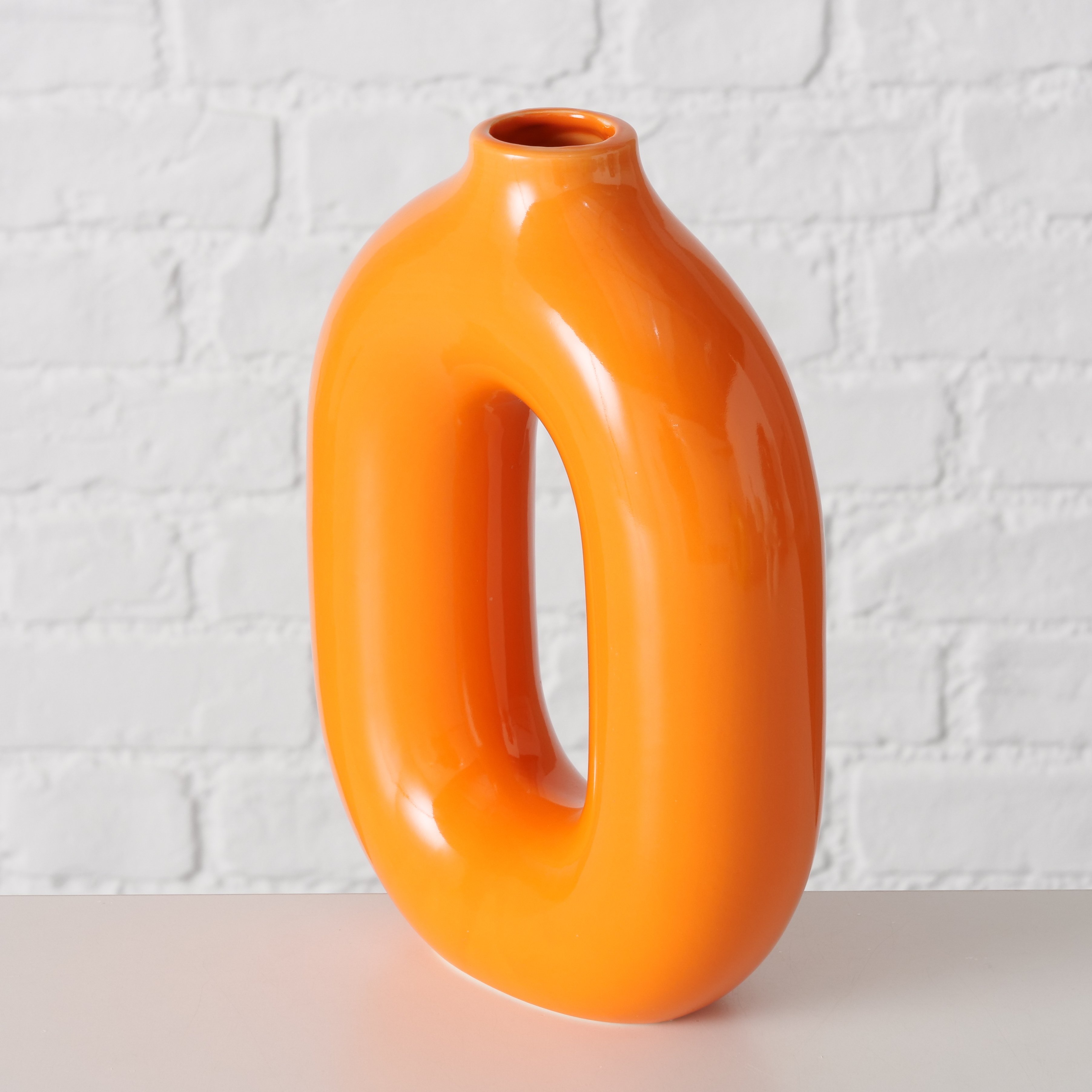 Boltze Glasvase – Moderne Design-Vase in Orange mit organischer Form
