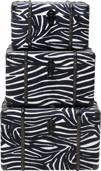 Truhe grau - KARE Wild Animal Zebra (3/Set)
