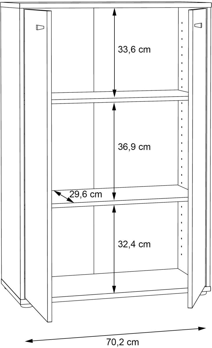 Forte Kommode Tempra 2 Sonoma Eiche NB 73,7 x 111,1 cm