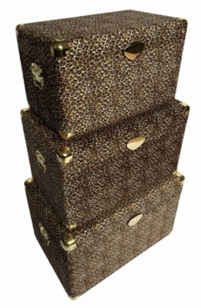 Truhe braun - KARE Wild Animal Leo (3/Set)