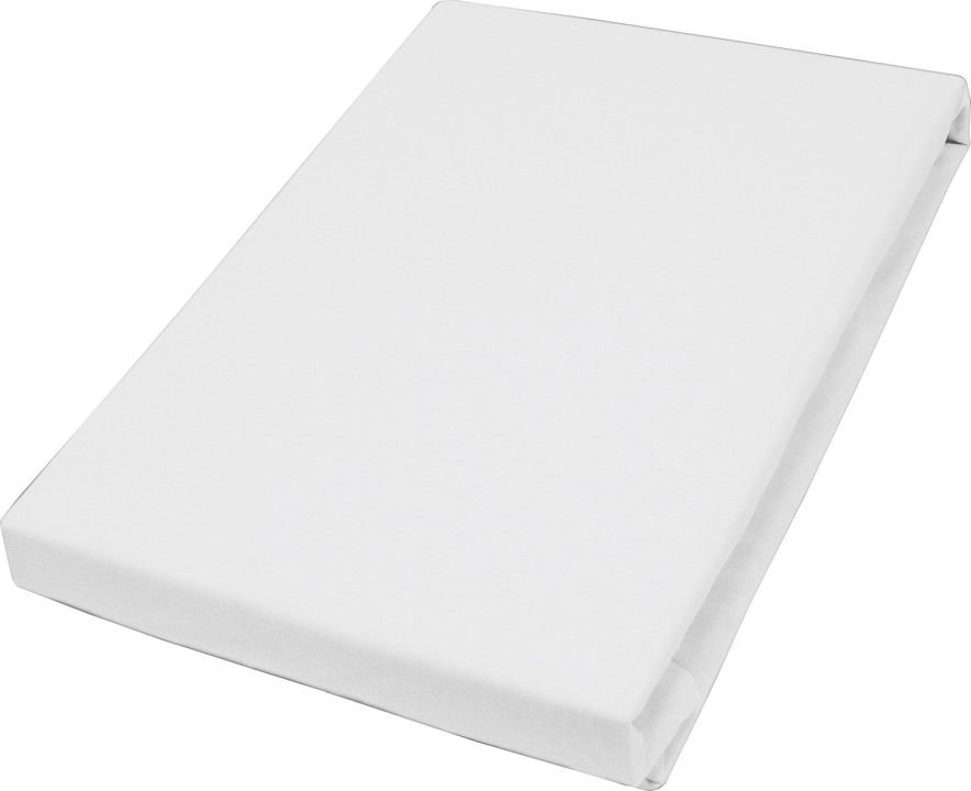 Hahn Haustextilien Elastan-Jersey-Spannbettuch für Topper weiß 190 x 200 cm