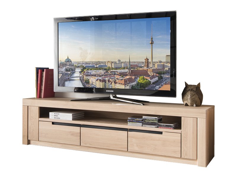 Mediaschrank Horaz groß eckige Lisene Kernbuche geölt 173 x 45 cm