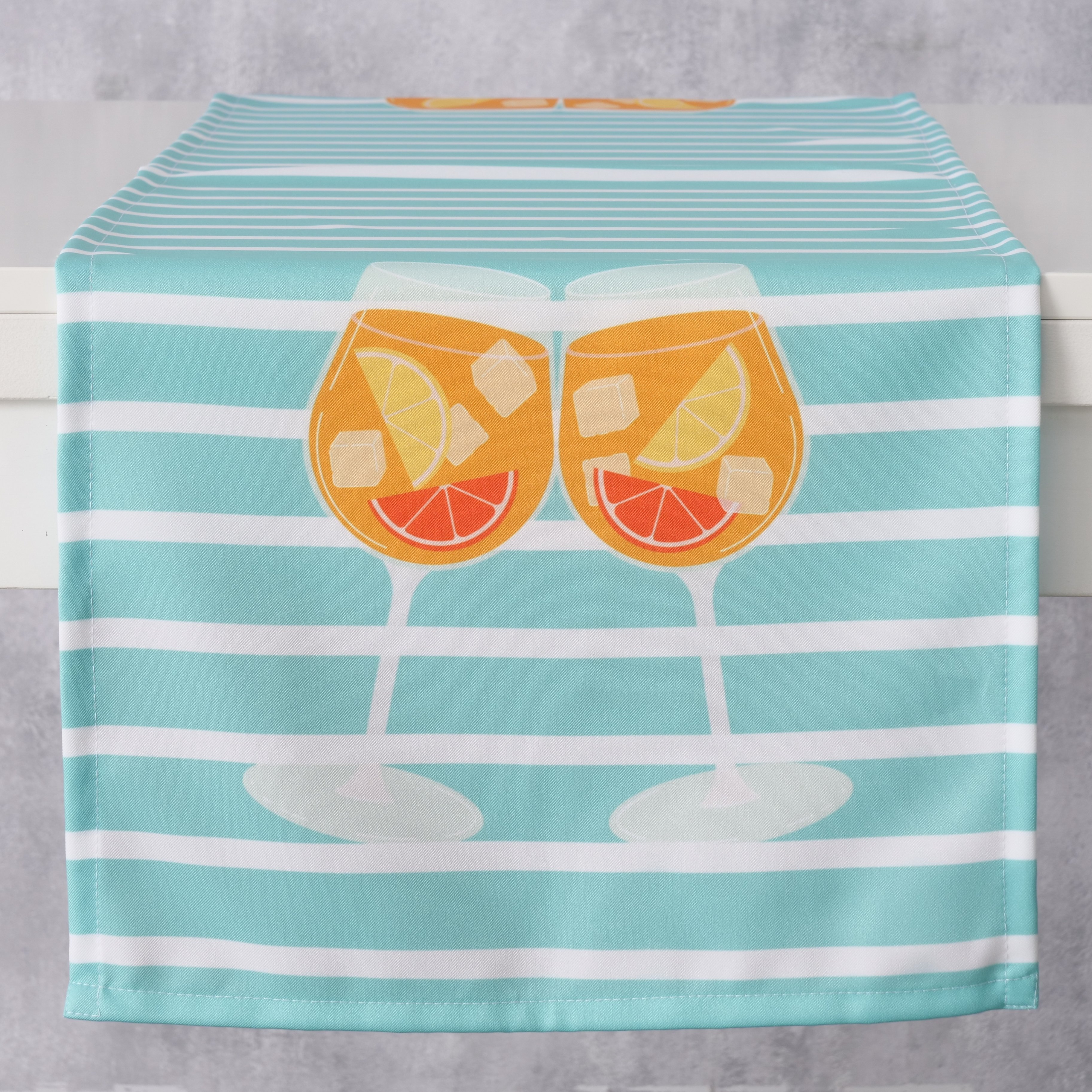 Boltze Tischläufer Summer Spritz – Sommerlicher Tischläufer mit Cocktail-Motiv