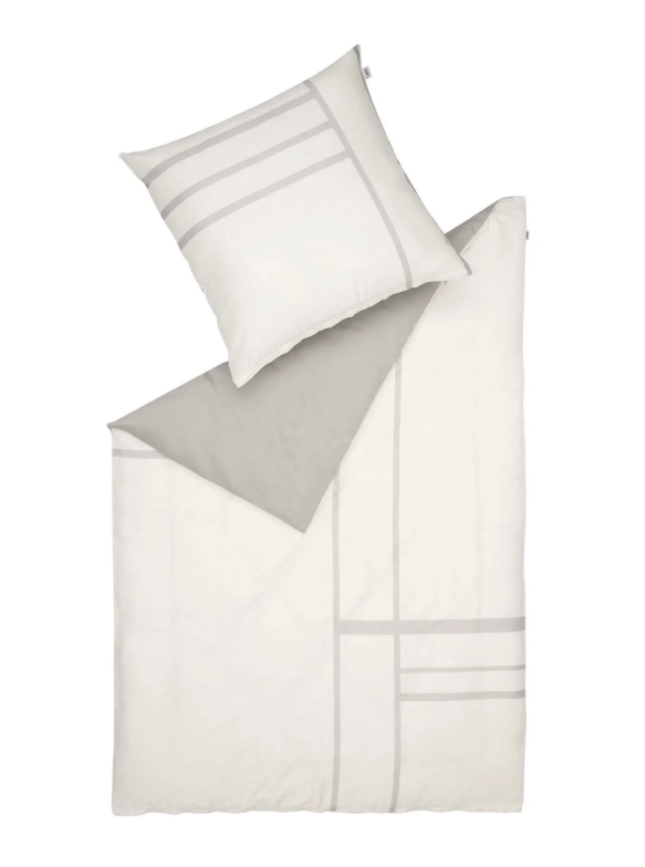 Schöner Wohnen Satin Bettwäsche 135x200 cm Weiß – Baumwolle, 2-tlg. mit Reißverschluss