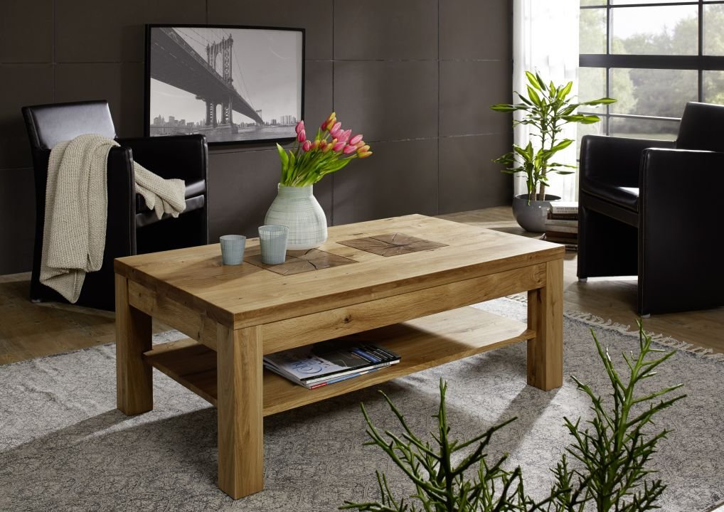 Couchtisch Woodlane Wildeiche natur geölt 118 x 70 cm