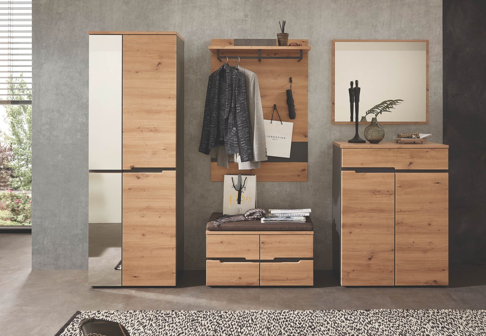 Innostyle Garderobenschrank Memphis Artisan Eiche 65 x 197 cm