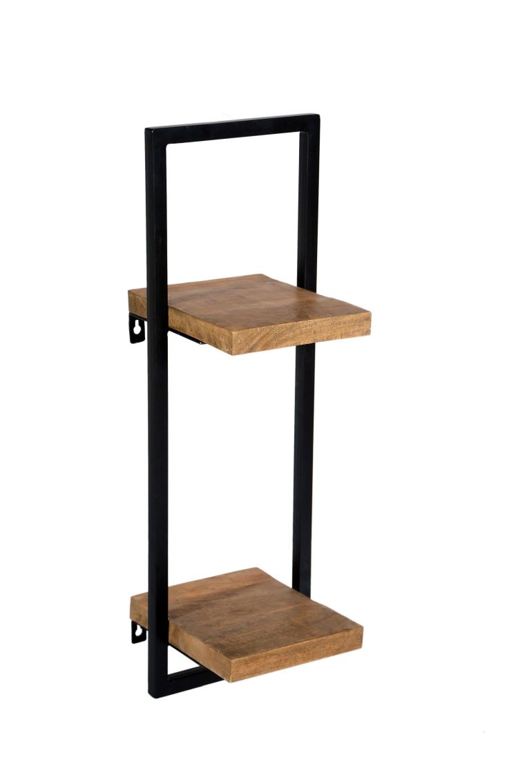 Unikat Wandregal Iron massiv mango 25 x 25 cm
