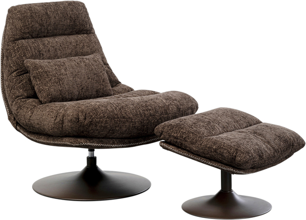 Drehsessel mit Hocker grau - KARE Montreal