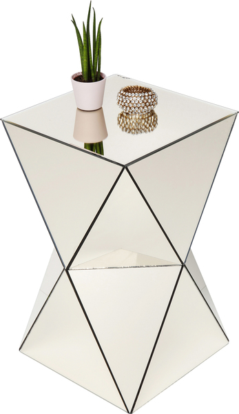 Beistelltisch beige - 32 x 32 cm - KARE Luxury Triangle Champagne