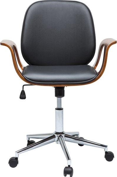 Bürodrehstuhl schwarz - KARE Patron Walnut