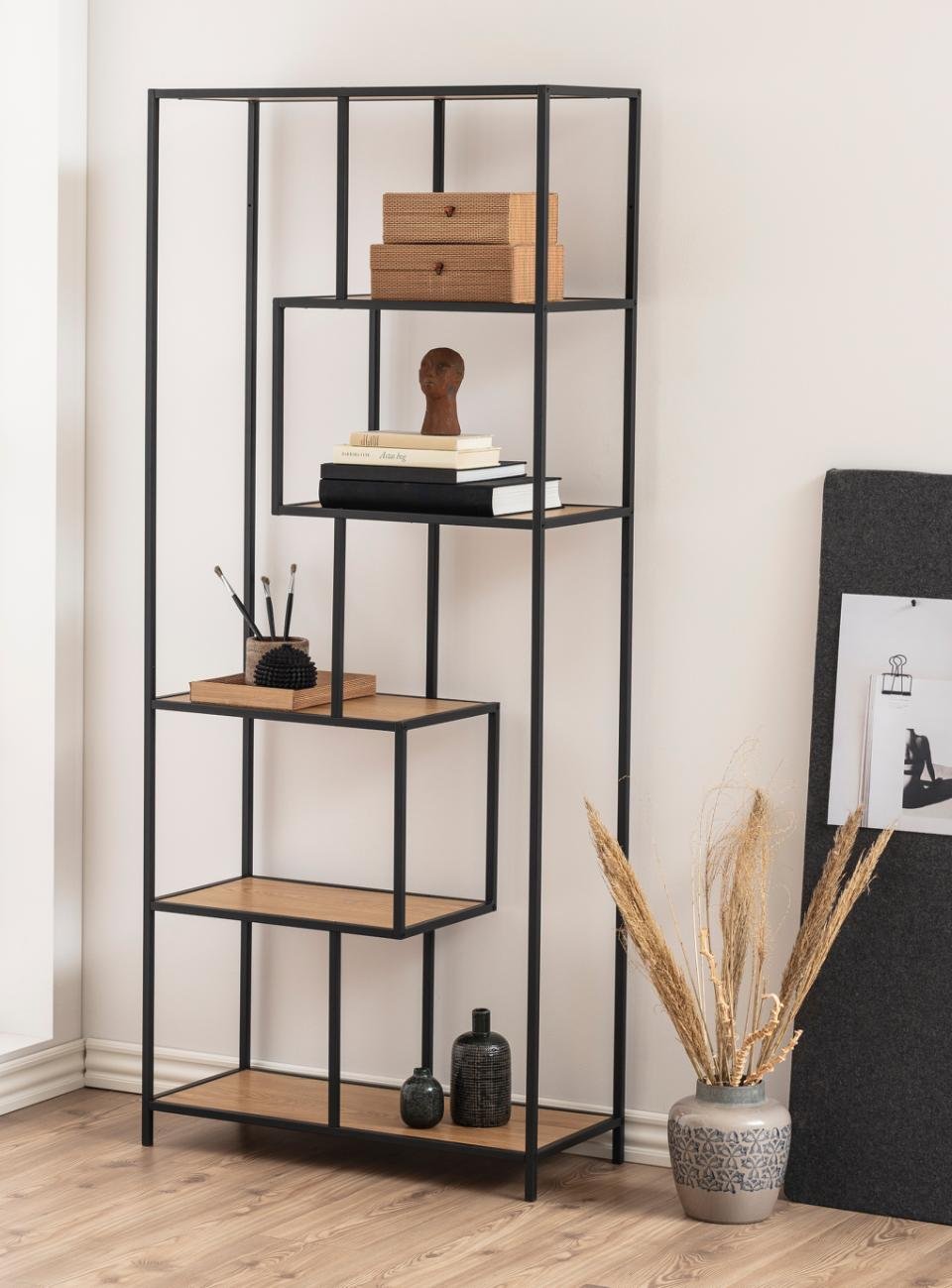 Actona Regal Seaford, asymmetrisch, wildeiche/schwarz matt, 77 x 185 cm, 0000081243