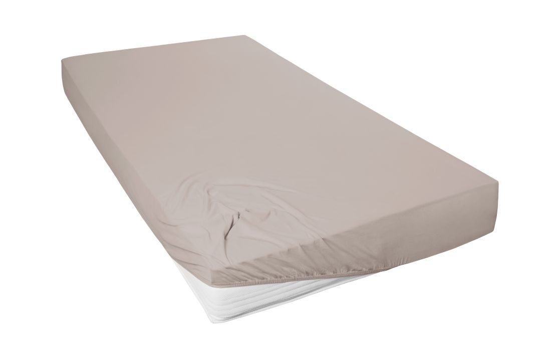 Hahn Haustextilien Mako-Feinjersey-Spannbetttuch kiesel 100 x 200 cm