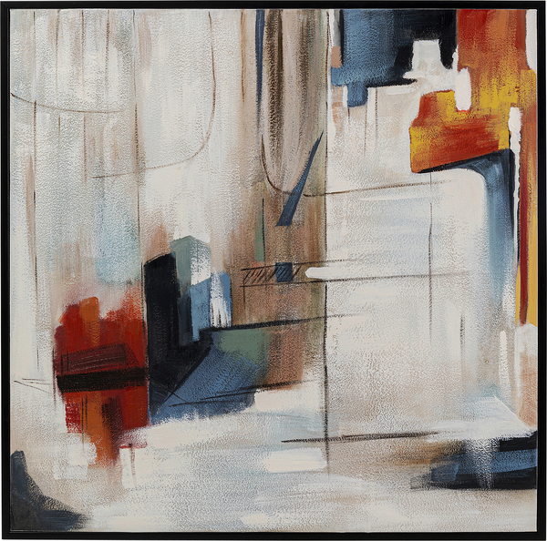Gerahmtes Bild 100x100cm mehrfarbig - 100 x 100 cm - KARE Visione Obliquo