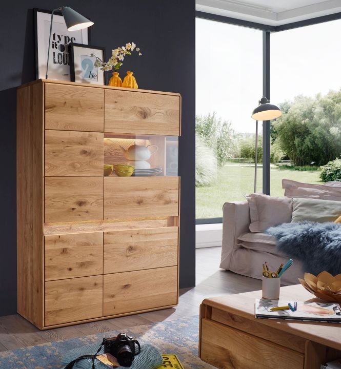 Highboard Emma Wildeiche geölt 103 x 151 cm
