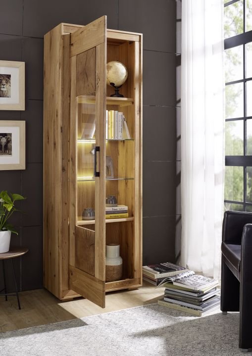 Vitrine Woodlane Wildeiche natur geölt 66 x 201 cm