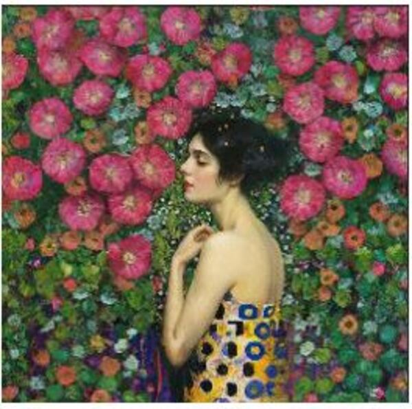 Glasbild mehrfarbig - 120 x 120 cm - KARE Art Nouveau Fleur