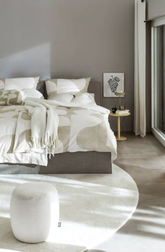 Schöner Wohnen Satin Bettwäsche Likely 135x200 cm Beige – Baumwolle, grafisch & 2-tlg. mit Reißverschluss