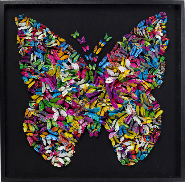 Objektbild mehrfarbig - 120 x 120 cm - KARE Farfalla