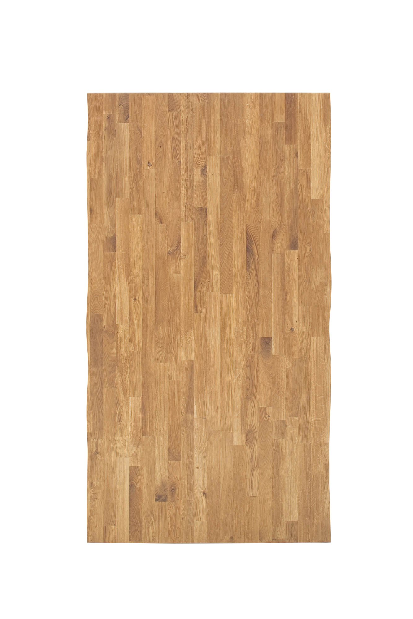Elfo Möbel Esstisch Eiche geölt Keilgezinkt mit Baumkante , Gestell: U-Fuß Edelstahl , 160 x 100 cm , Walton S1002517 + S3000TUE